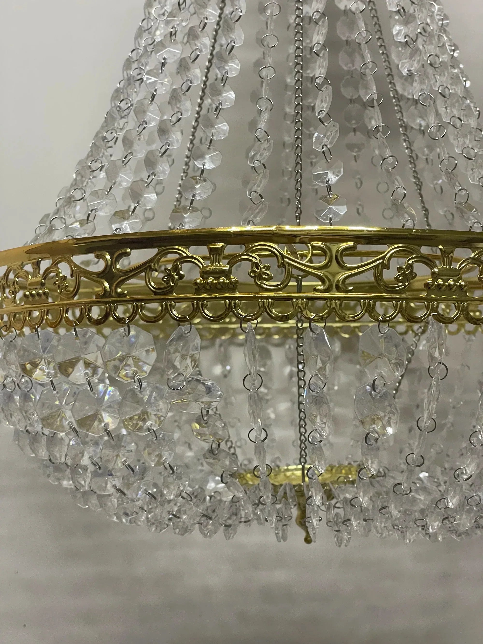 Vintage Crystal Chandelier Lampshade – Ceiling Pendant Light Shade Easy Fit