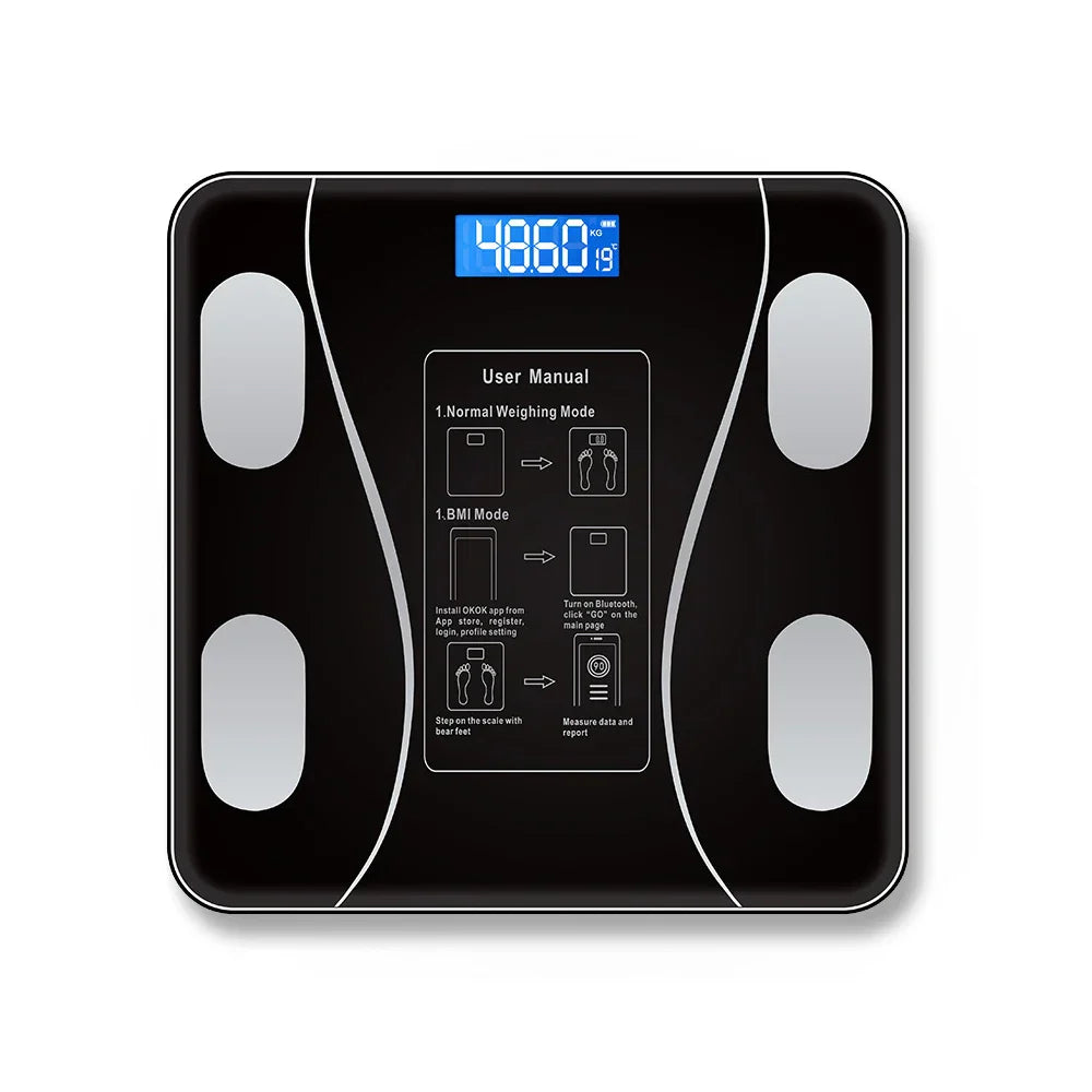 Smart Bluetooth Digital Scale – USB Rechargeable with LED Display and App Sync
