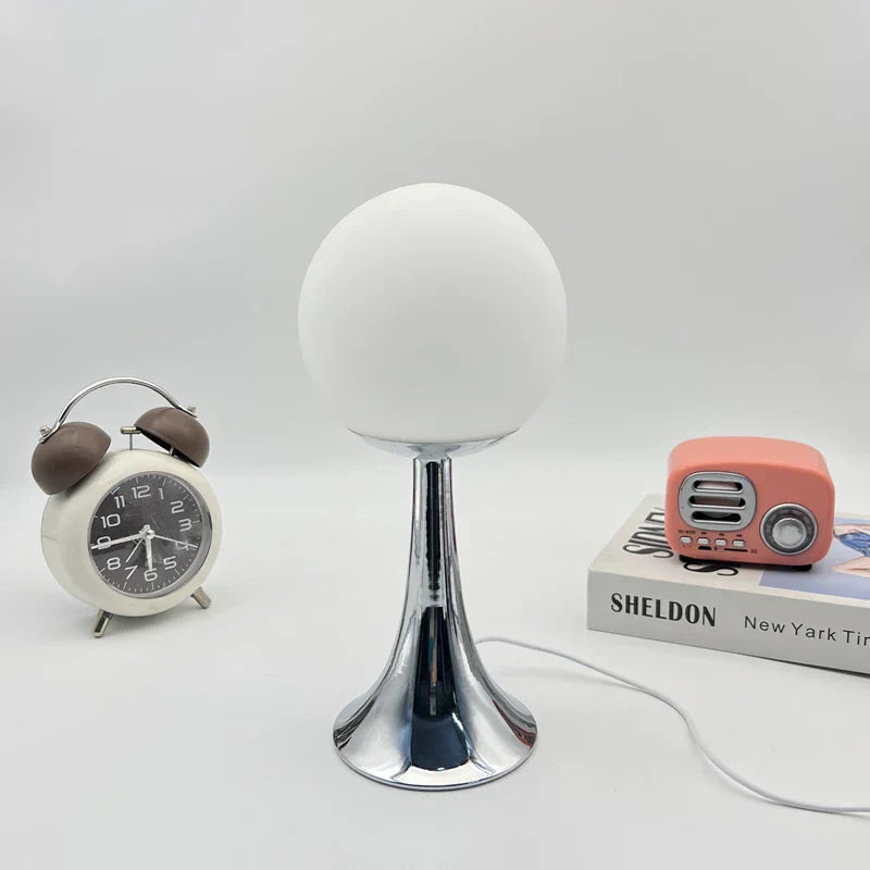 Glass Round Table Lamp Home Bedroom Desk Night Light Atmosphere Bedside Lamp