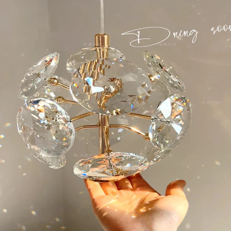Modern K9 Crystal Bedside Wall Lamp Luxury Small Chandelier Ceiling Light Decor