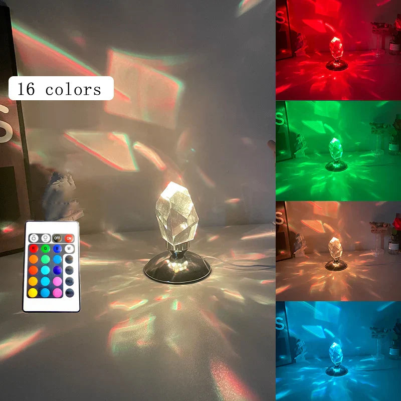 K9 Crystal Diamond Table Lamp RGB 16 Color Light for Bedroom Living Room Decor
