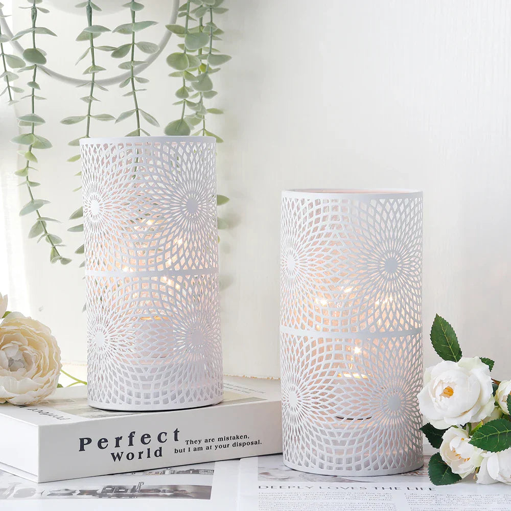 2Pcs Battery LED Table Lamps – Modern Cylinder Cordless Lights for Home & Wedding