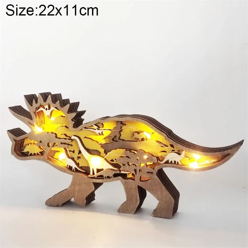 Wooden Animal LED Night Light Battery Table Lamp Kids Bedroom Decor Gift
