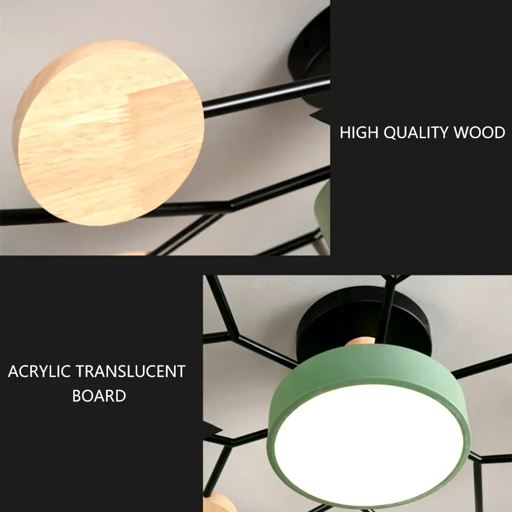 IRALAN LED Ceiling Chandelier 3-Color Pendant Light for Bedroom Living Room Hotel