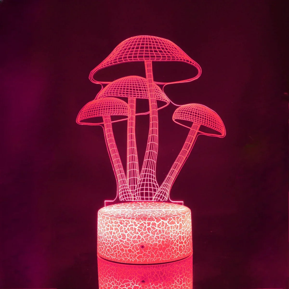 Mushroom 3D LED Night Light for Kids Bedroom Color Changing Illusion Bedside Lamp