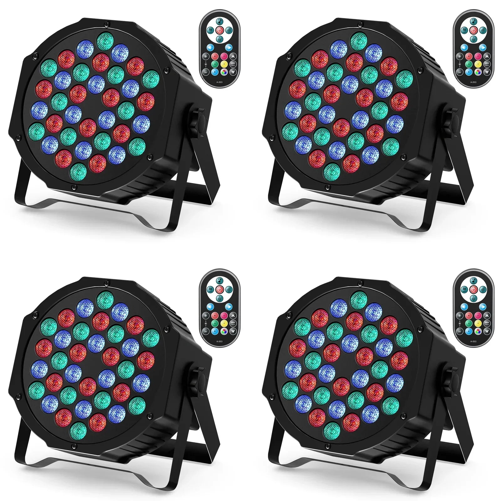RGB Par Lights 36LED Stage Lighting – DMX512 Uplights for DJ, Party, Wedding Events