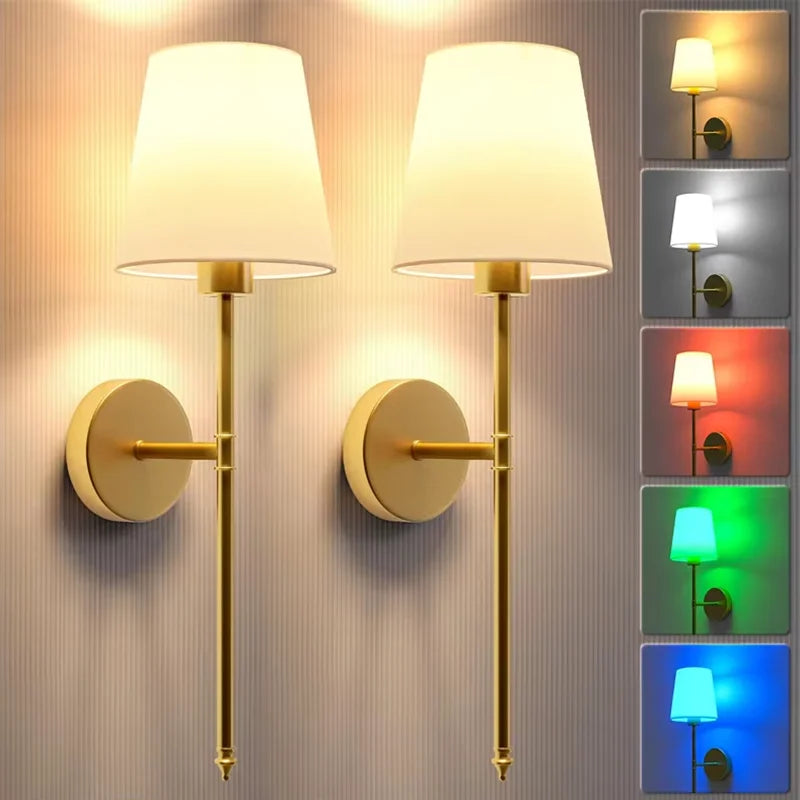Wireless Rechargeable Wall Lamp Dimmable LED Battery Light with Remote Control