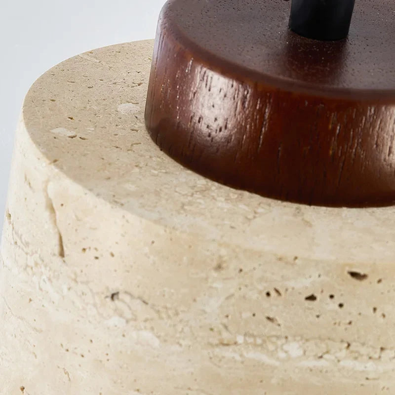 Japanese Wabi Sabi Stone Pendant Light – Modern Bedside Hanging Lamp for Bedroom