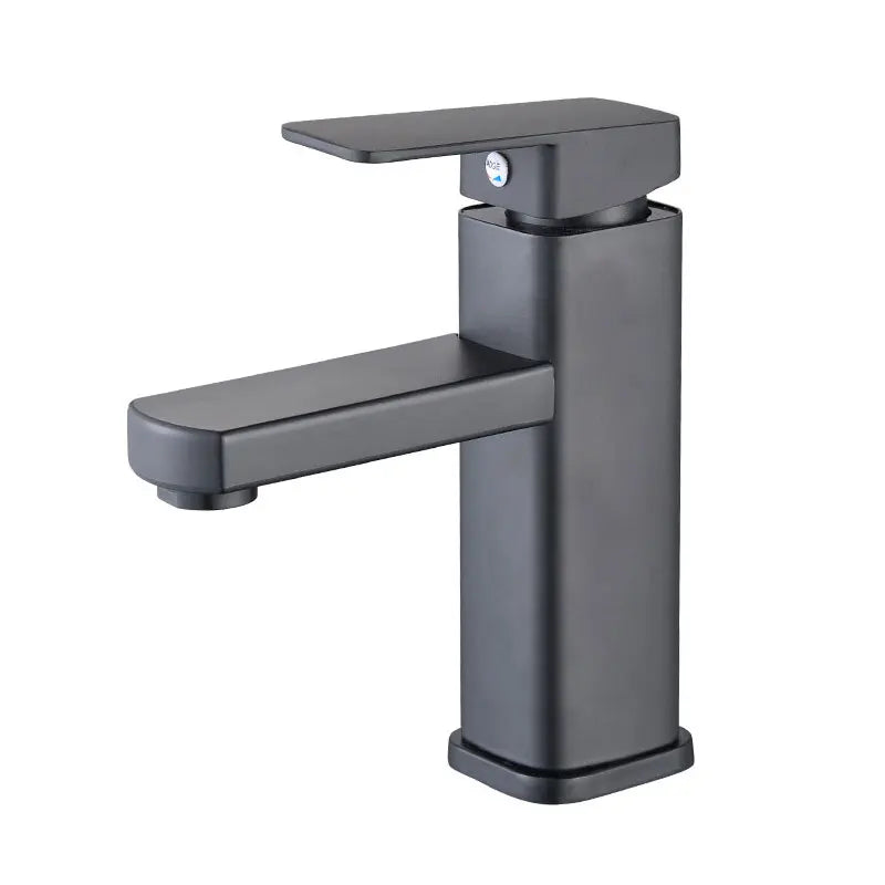 Black Chrome Bathroom Faucet Hot Cold Mixer Deck Mounted Vanity Sink Tap