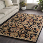 Salix Hand Tufted Black Wool Rug