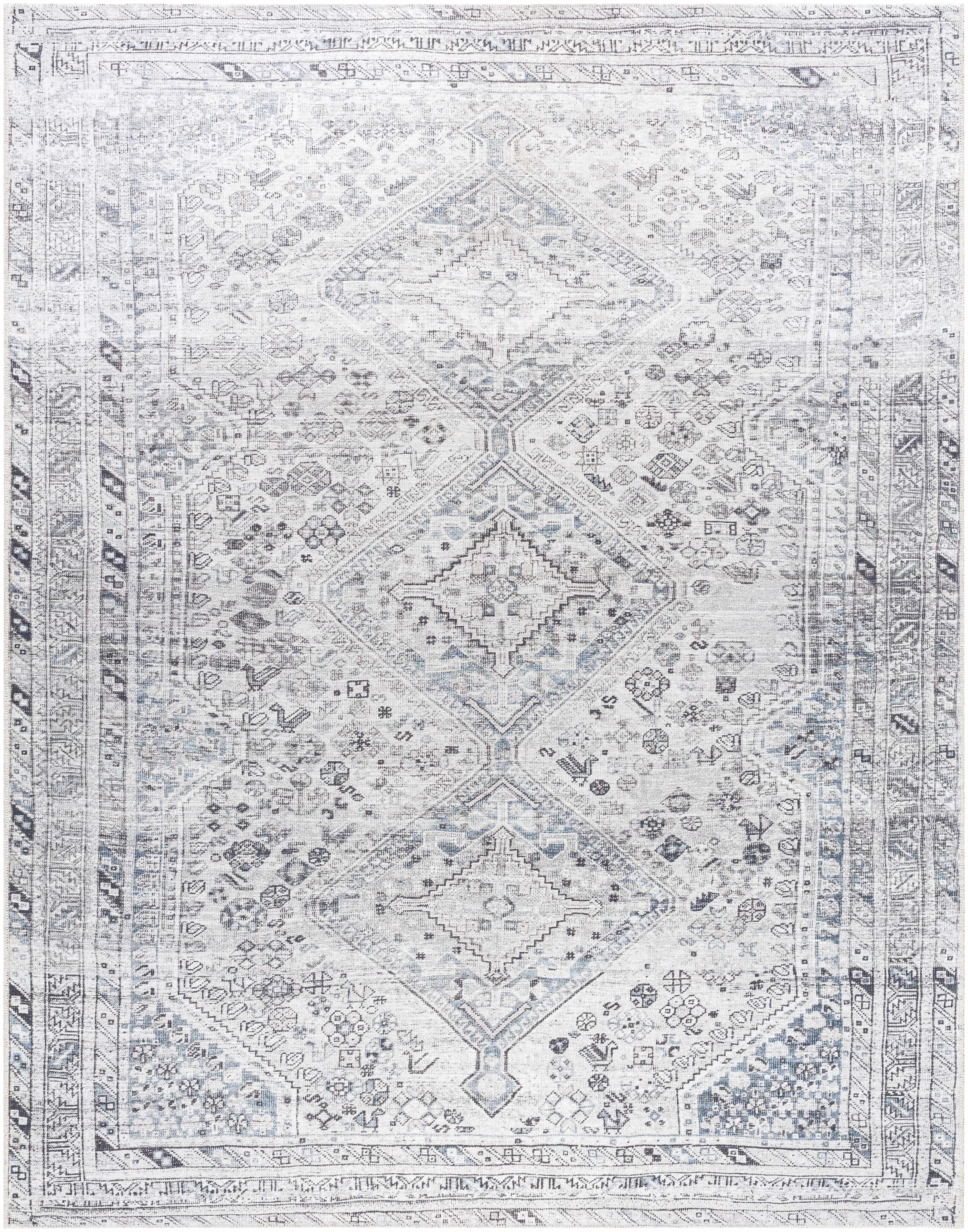 Barny Gray Denim Washable Rug - Clearance