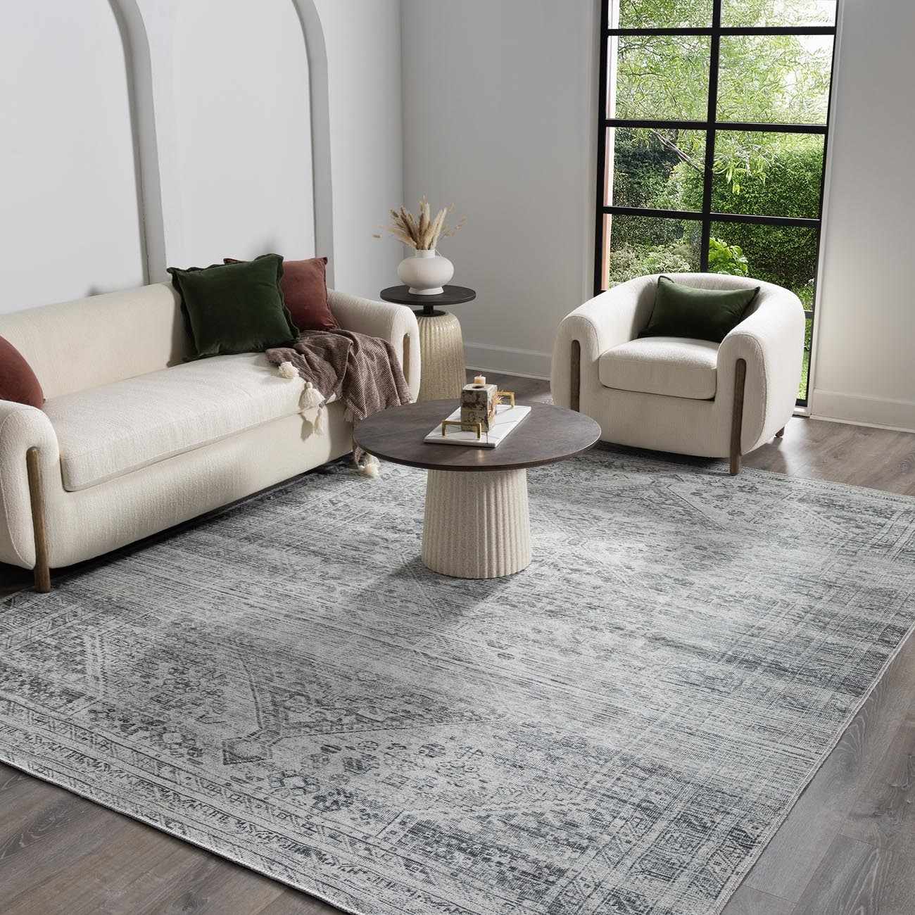 Barny Gray Blue Washable Rug - Clearance