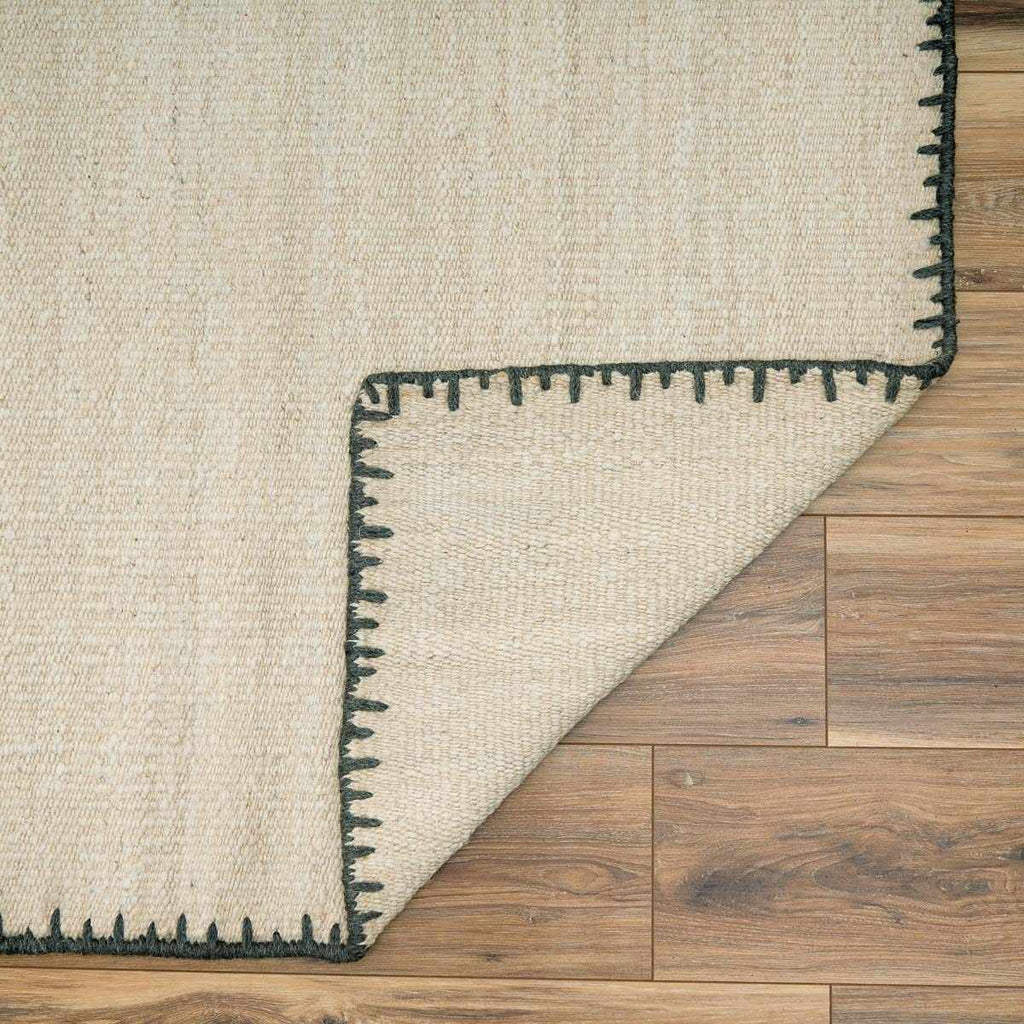Ayumu Off White Hand Woven Wool Area Rug - Clearance