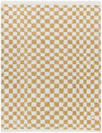 Kieu Mustard & Ivory Checkered Area Rug