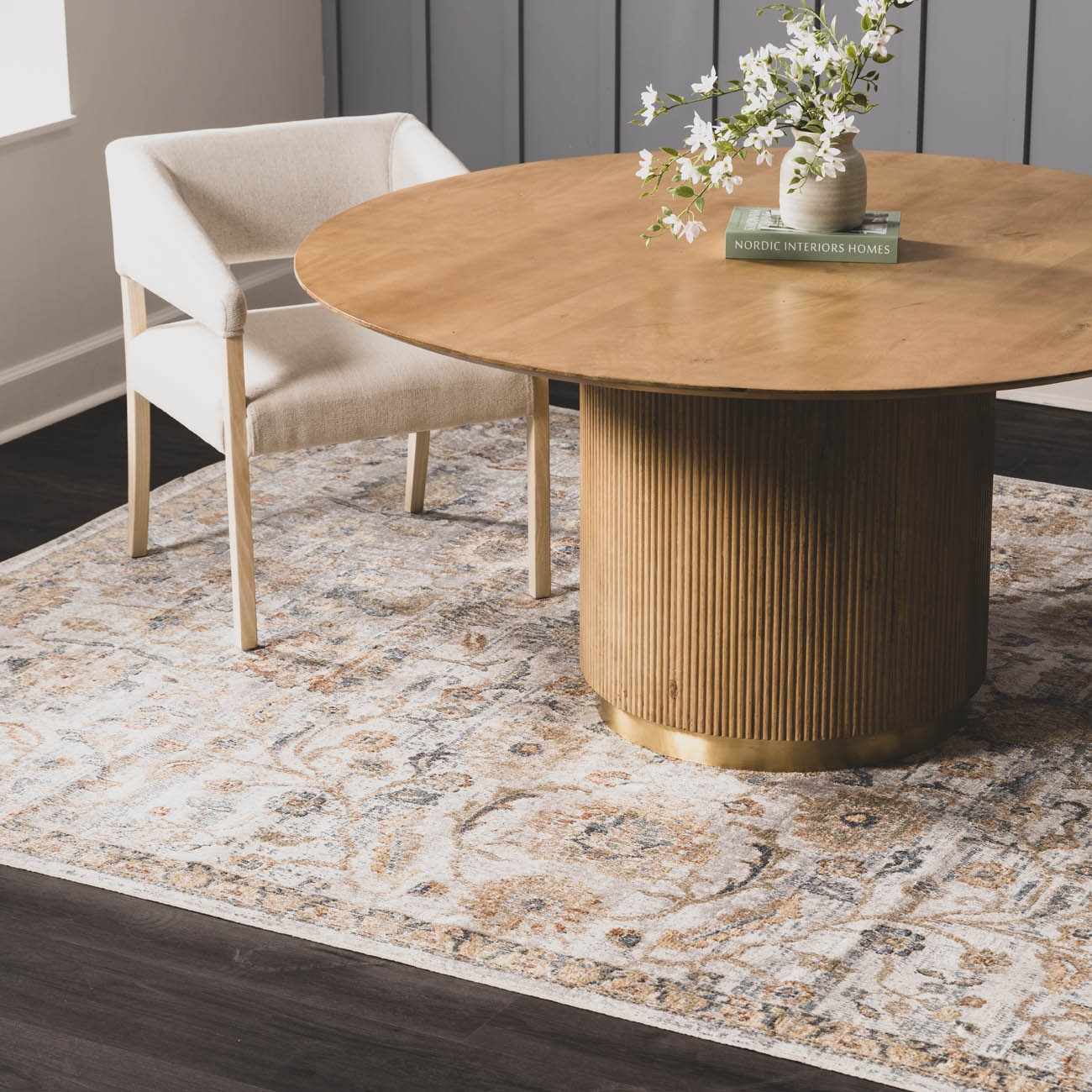 Dion Washable Floral Rug - Clearance