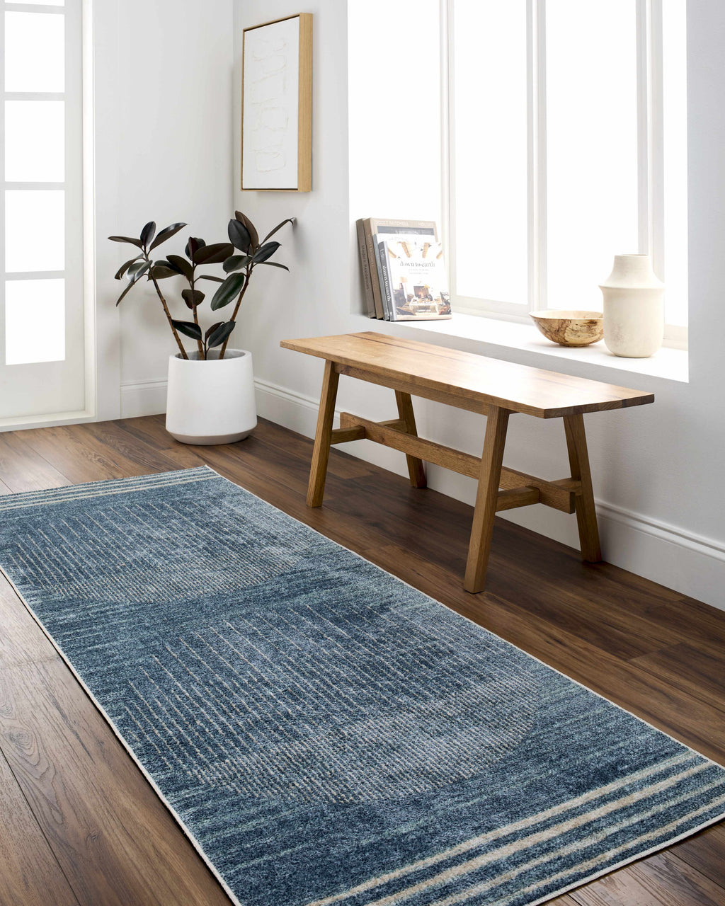 Thad Blue Washable Area Rug - Clearance