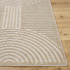 Deron Beige Washable Area Rug