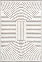 Deron Ivory 3D Rainbow Washable Rug