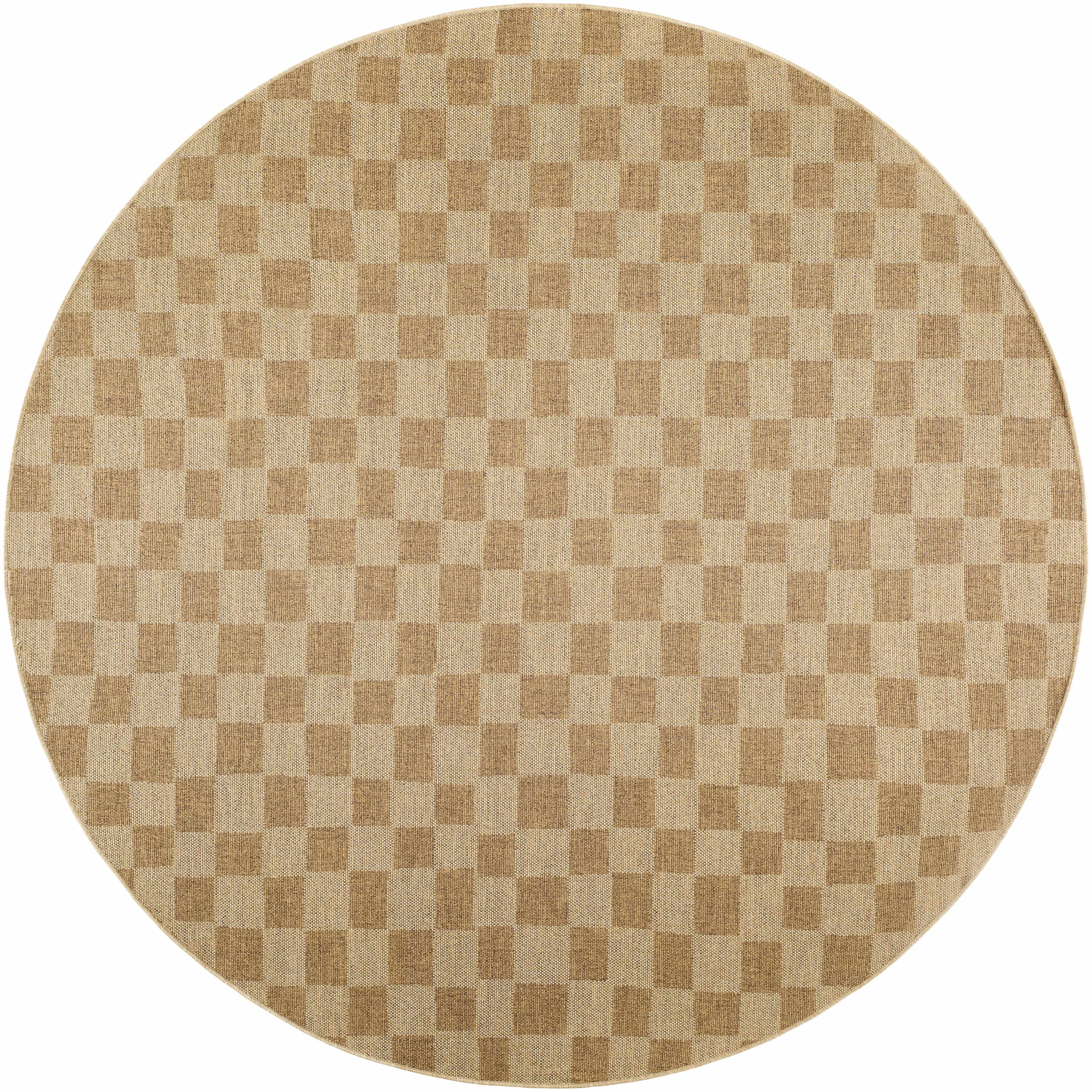 Kuval Checkered Brown Outdoor Rug
