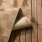 Kuval Checkered Brown Outdoor Rug