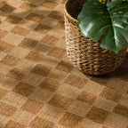 Kuval Checkered Brown Outdoor Rug