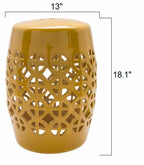 Yellow Ceramic Outdoor Side Table