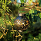Outdoor Solar Garden Hanging Iron Art LED Light Waterproof Landscape Projection