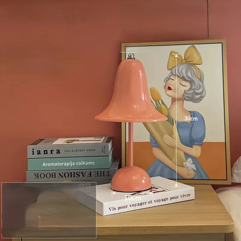 LED Bell Desk Lamp Touch Dimmable Rechargeable Table Night Light Bedside Reading