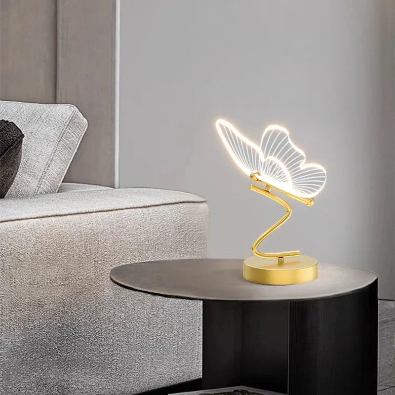 Nordic Butterfly Table Lamp LED USB Bedside Desk Light Bedroom Home Decor