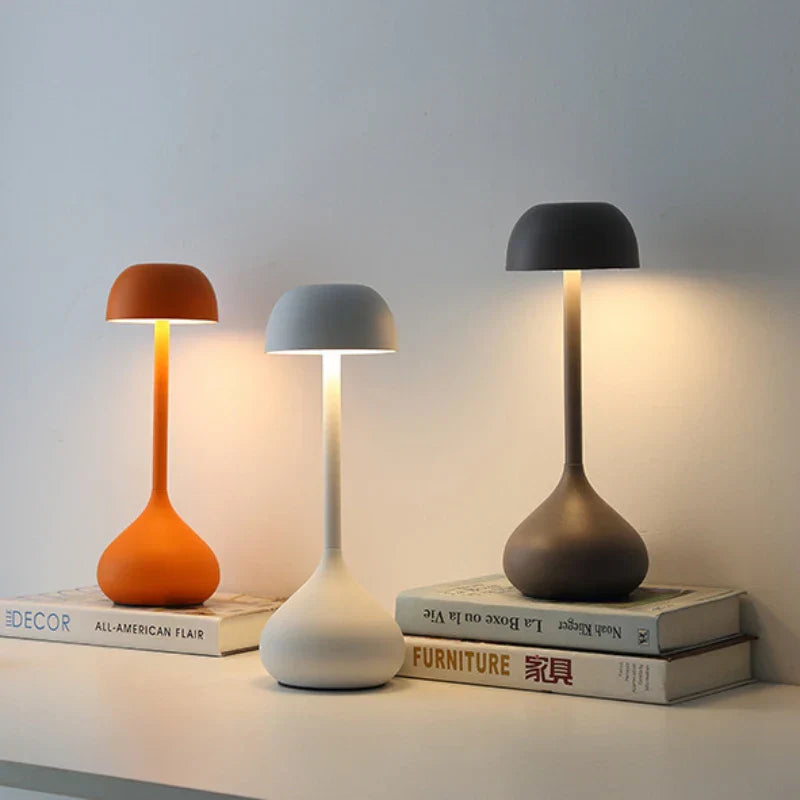 Touch Dimmable Mushroom Table Lamp Portable Rechargeable Night Light Bedside Desk