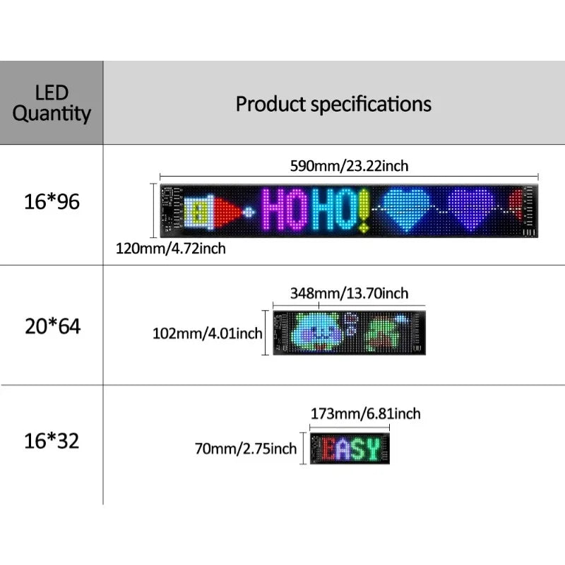 Programmable Scrolling LED Sign – Flexible Devil Eyes Light for Car & Store Display