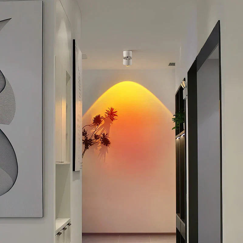 LED Recessed Ceiling Downlight Sunset Projection Rainbow Night Light Bedroom Decor