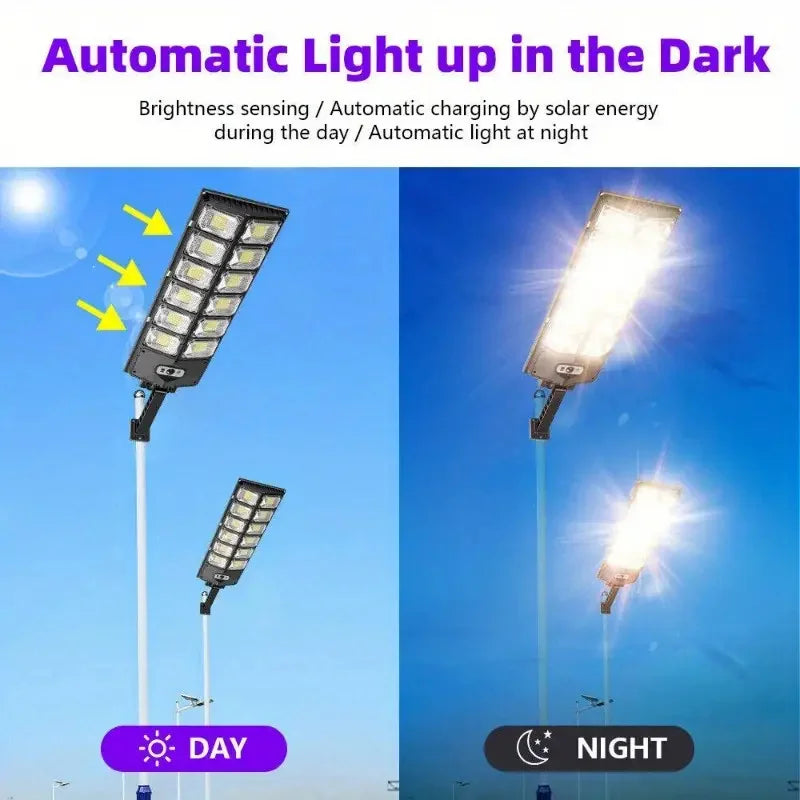 504LED Solar Street Light Outdoor Motion Sensor Remote Control Waterproof 4300mAh