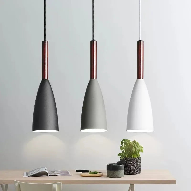 Nordic Pendant Light Multicolor Minimalist Hanging Lamp E27 for Dining Bedroom