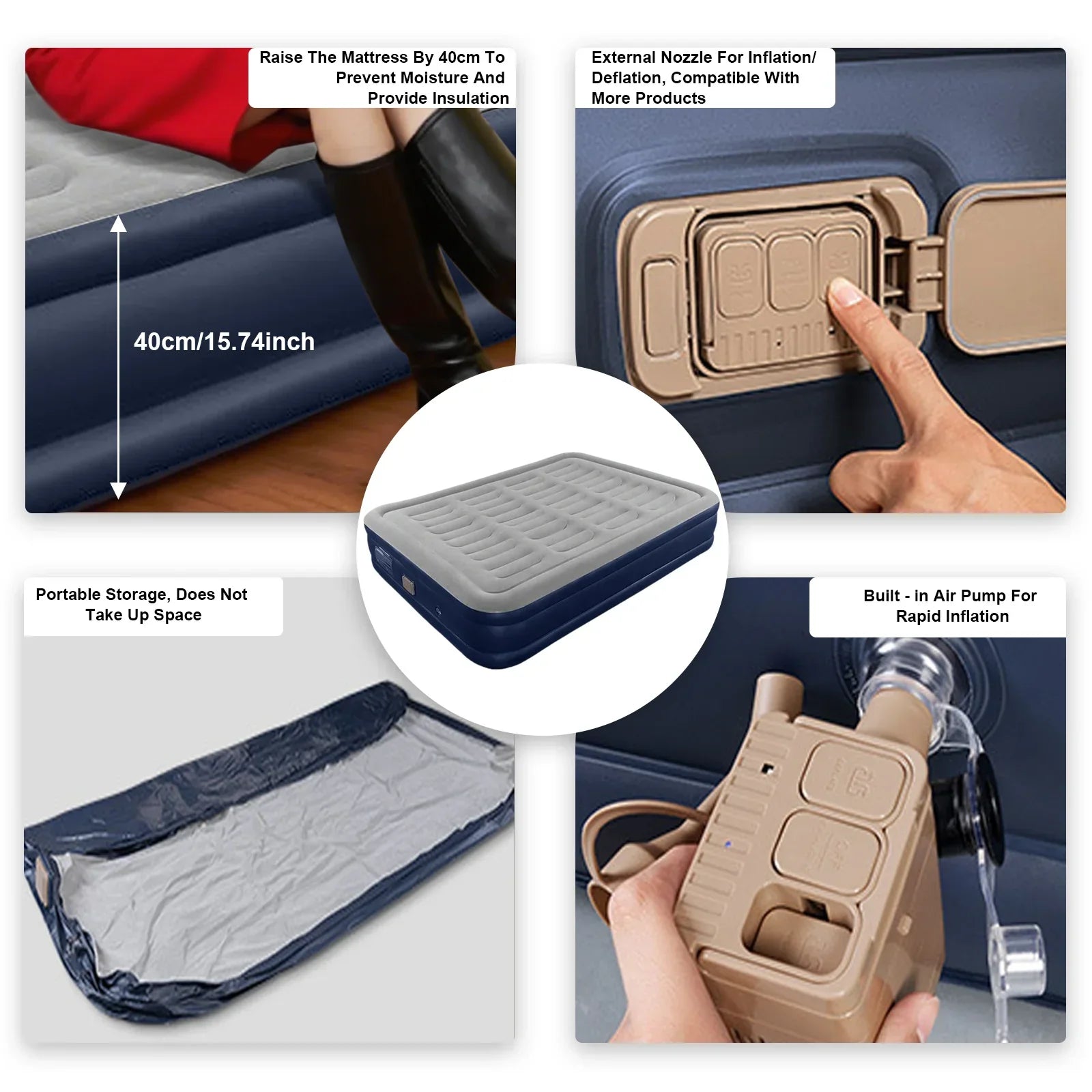 Automatic Inflatable Camping Mattress with Built-In Pump – Thickened PVC Sleep Pad