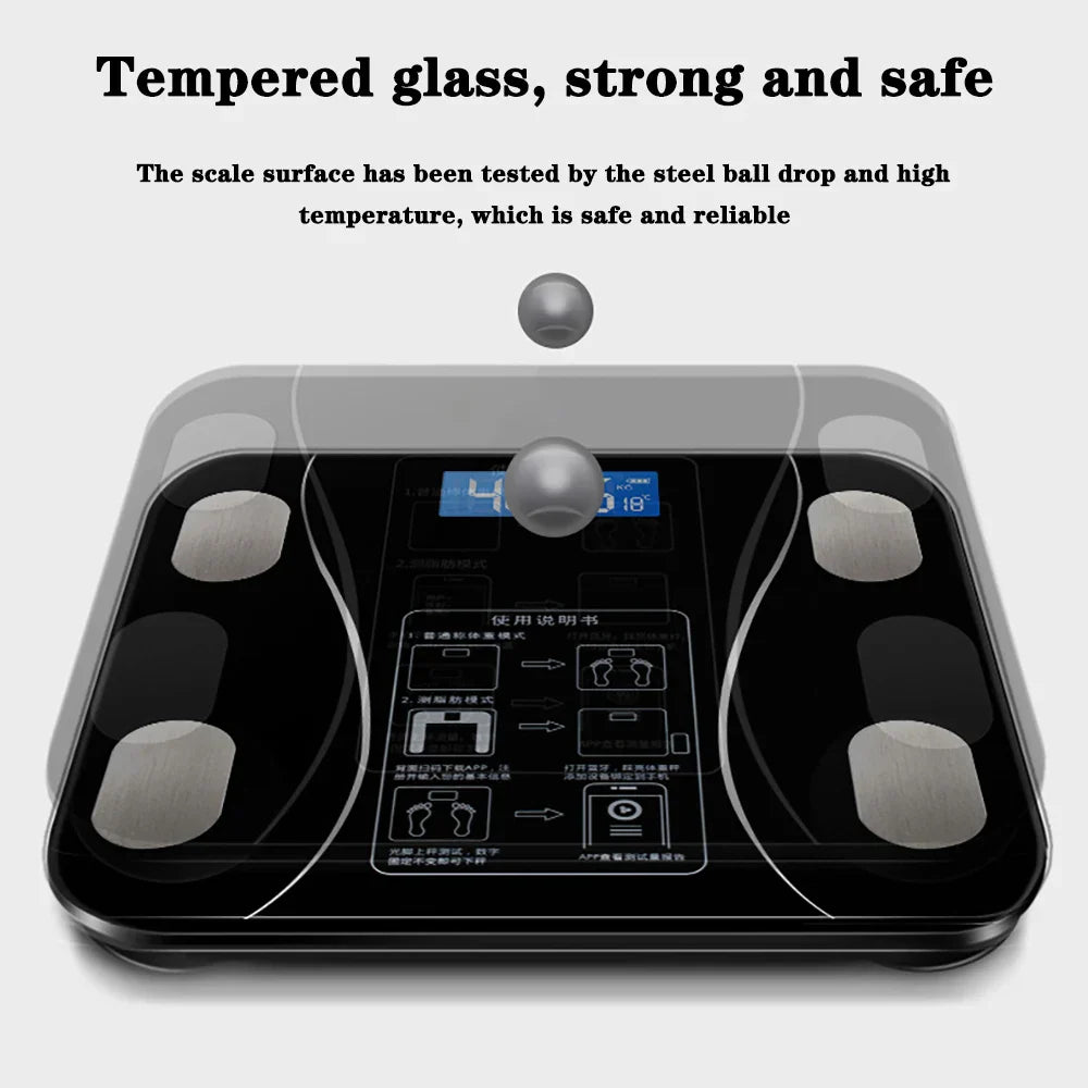 Smart Bluetooth Digital Scale – USB Rechargeable with LED Display and App Sync