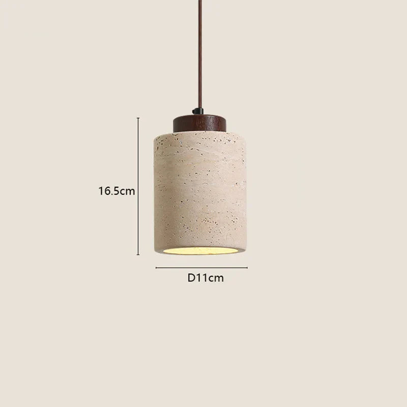 Japanese Wabi Sabi Stone Pendant Light – Modern Bedside Hanging Lamp for Bedroom
