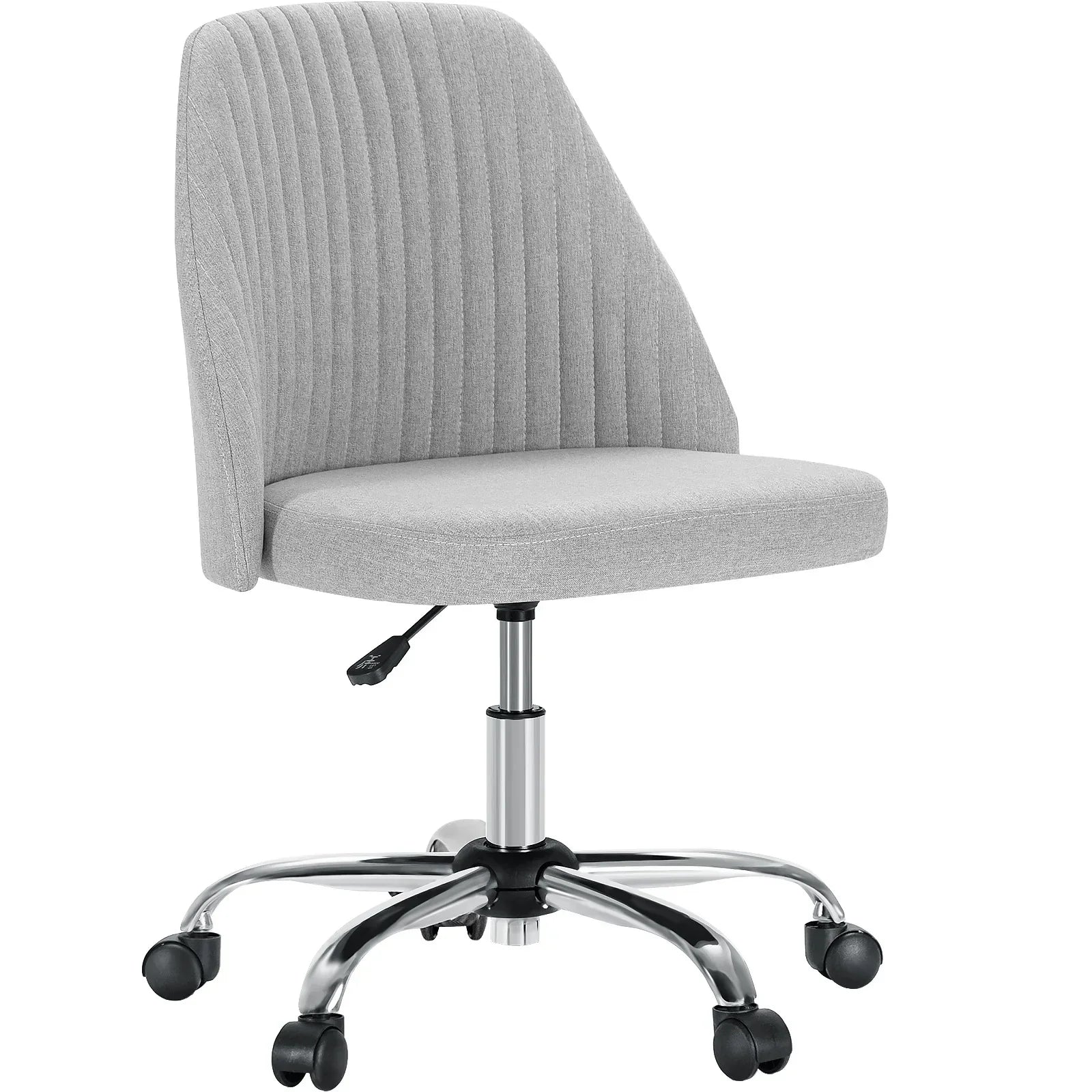 Armless Small Desk Office Chair Swivel Vanity Task Chair with Back and Wheels