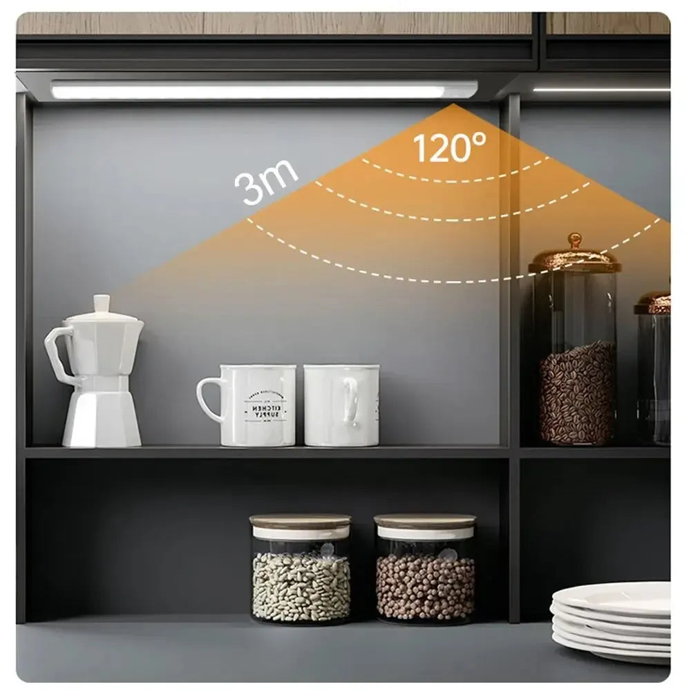 USB Rechargeable LED Cabinet Light Motion Sensor Kitchen Wardrobe Lamp 20–60cm