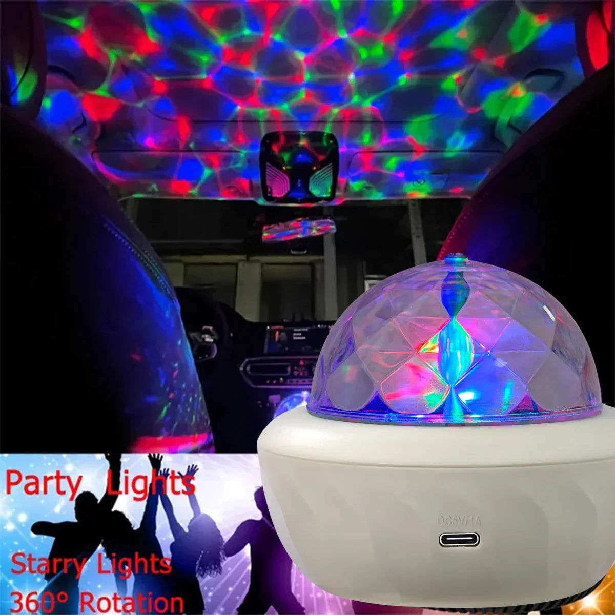 USB RGB Starry Night Sky Projector Rotating Moon Stars Lamp for Room Party Decor