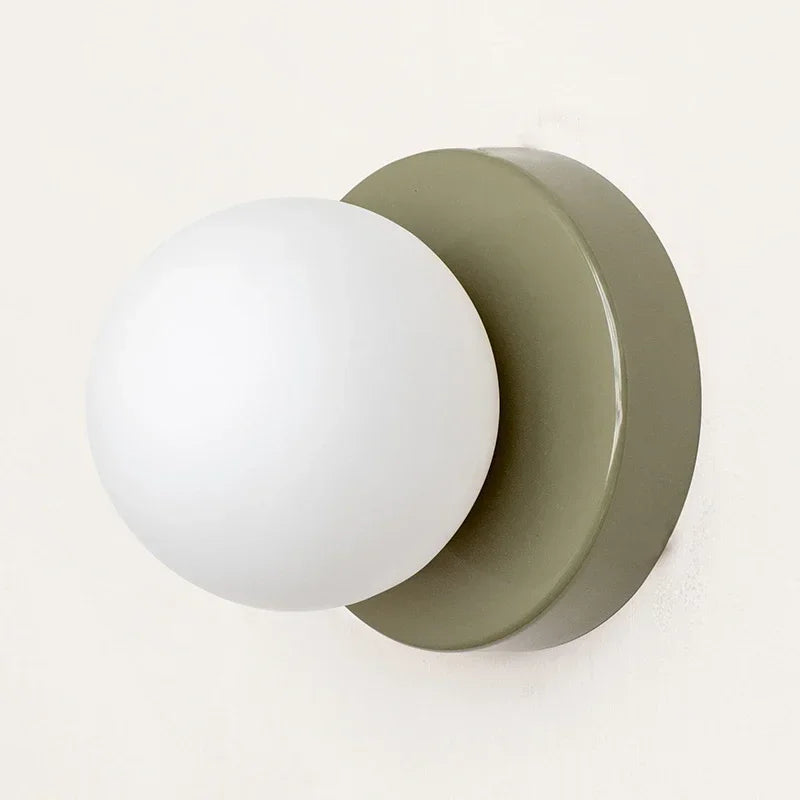 Nordic Glass LED Wall Lamp Orb Sconce for Bedroom Hallway Staircase