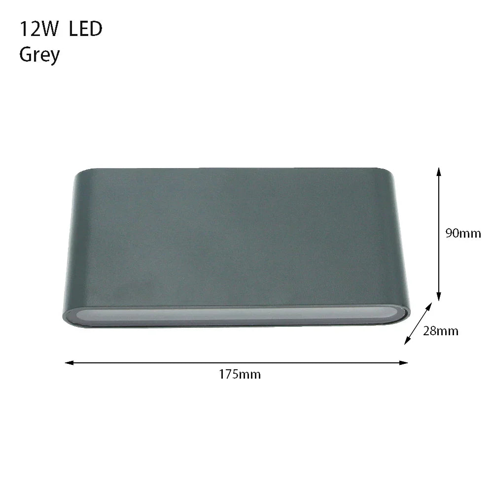 LED Outdoor Waterproof Wall Light – 6W 12W 24W Aluminum Sconce for Home & Patio