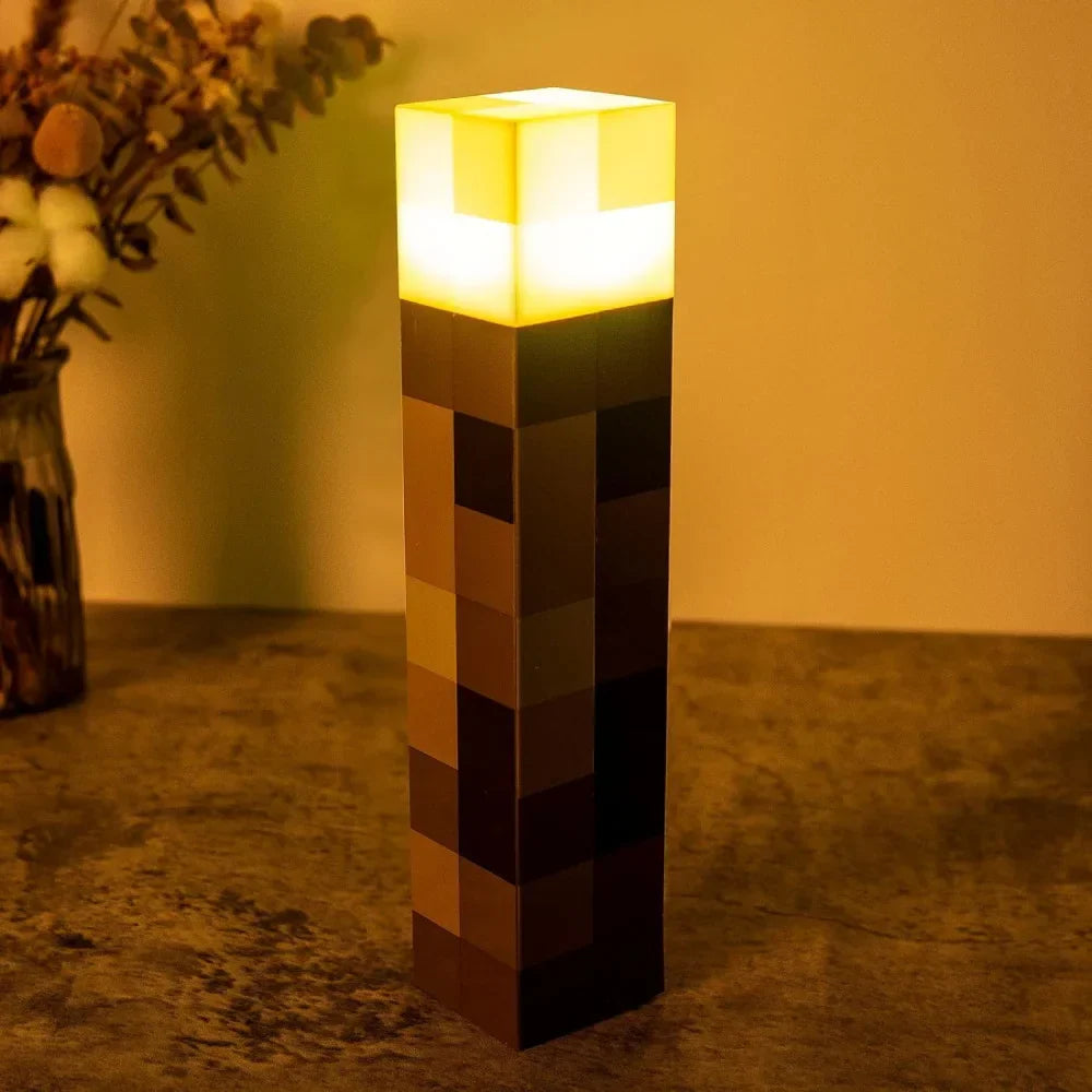 MC Game Torch Lamp LED Night Light 4 Colors USB Rechargeable Kids Bedroom Decor Gift