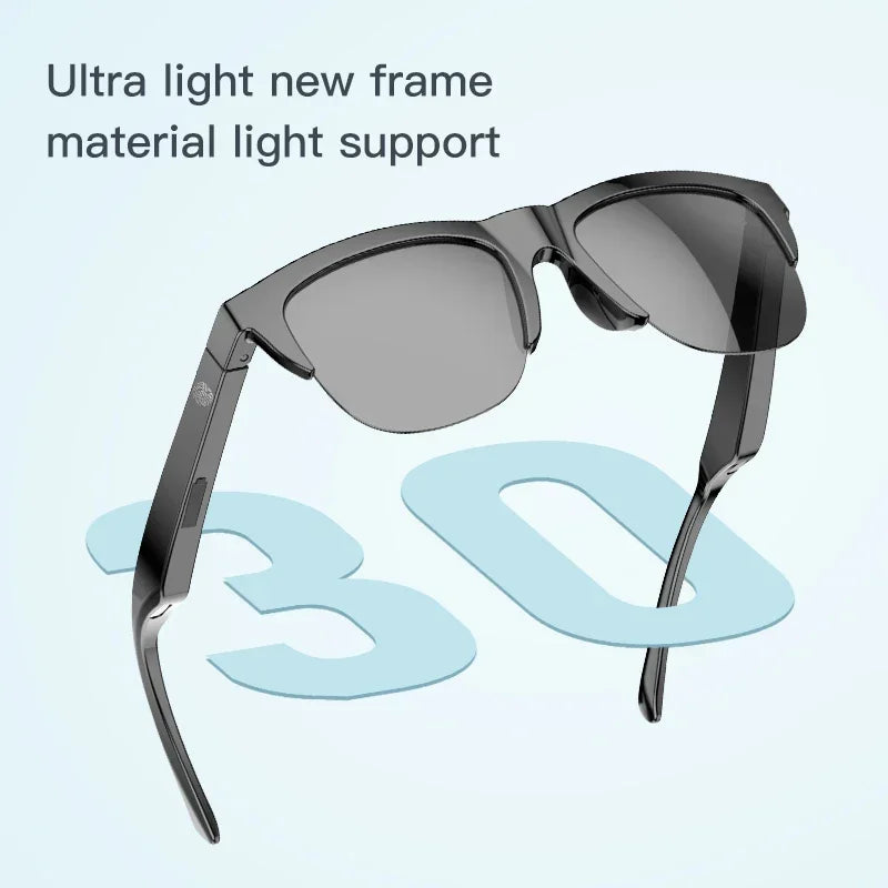 Bluetooth Smart Glasses V5.3 Wireless Sunglasses HIFI Call UV Protection Outdoor