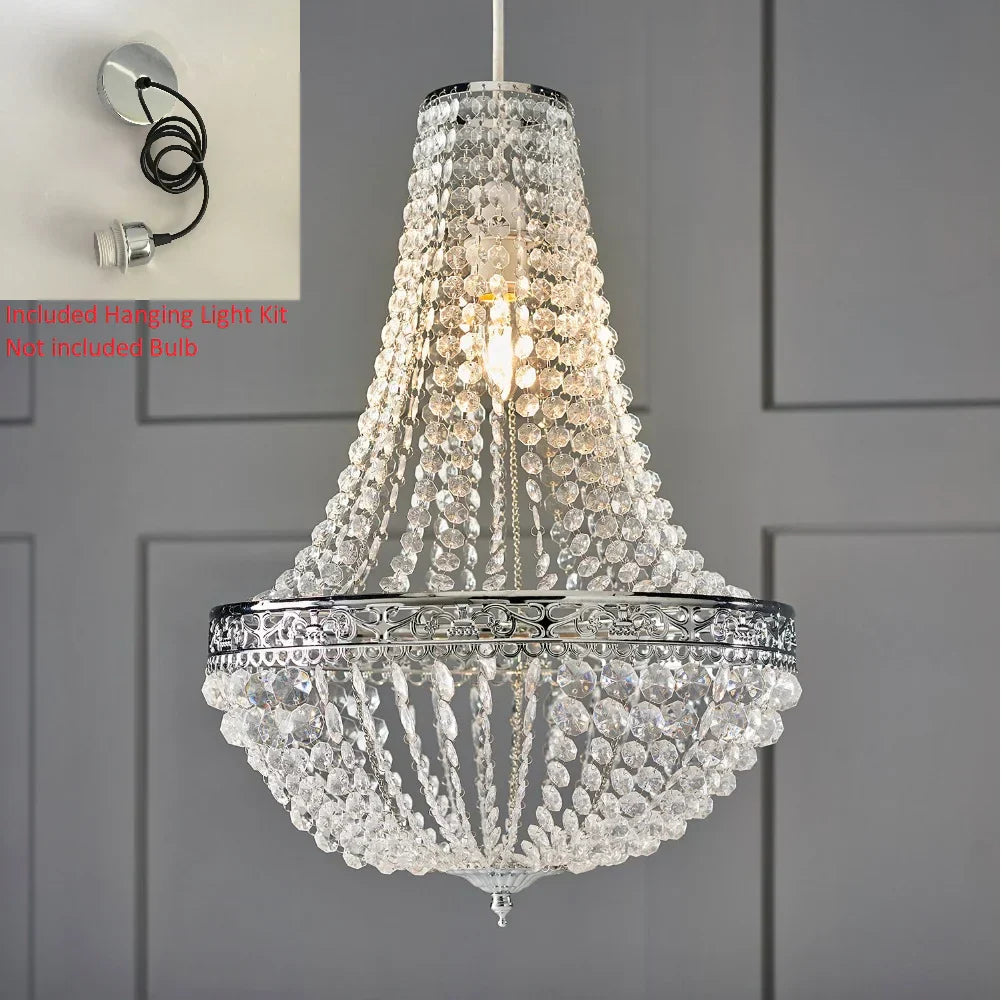 Vintage Crystal Chandelier Lampshade – Ceiling Pendant Light Shade Easy Fit