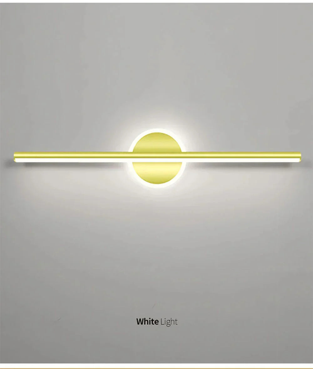 LED Mirror Front Wall Light – 40/60cm Gold Black Indoor Lamp for Bathroom & Bedroom