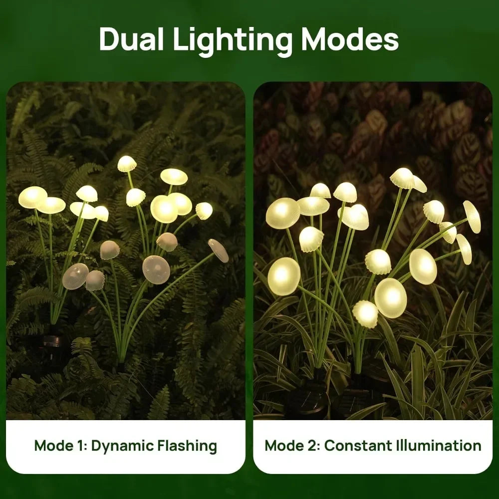 Solar Jellyfish Lights Outdoor LED Mushroom Garden Lights Waterproof Lawn Decor