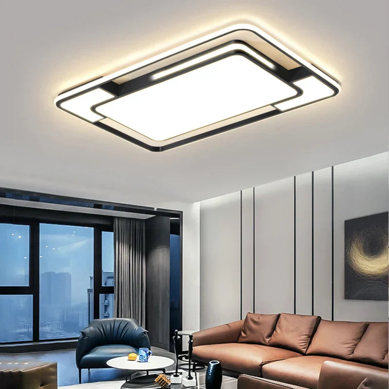 Remote Control LED Ceiling Light Square Modern Living Room Bedroom Dining Lamp
