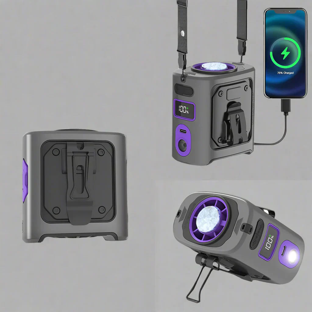 Portable Waist Fan 8000mAh Semiconductor Cooling 100-Speed