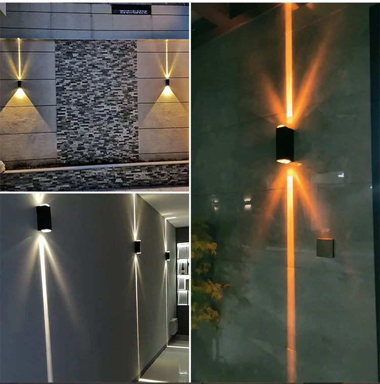 Outdoor Waterproof Wall Light – 6W Silver Aluminum Up Down LED Sconce IP65 Porch